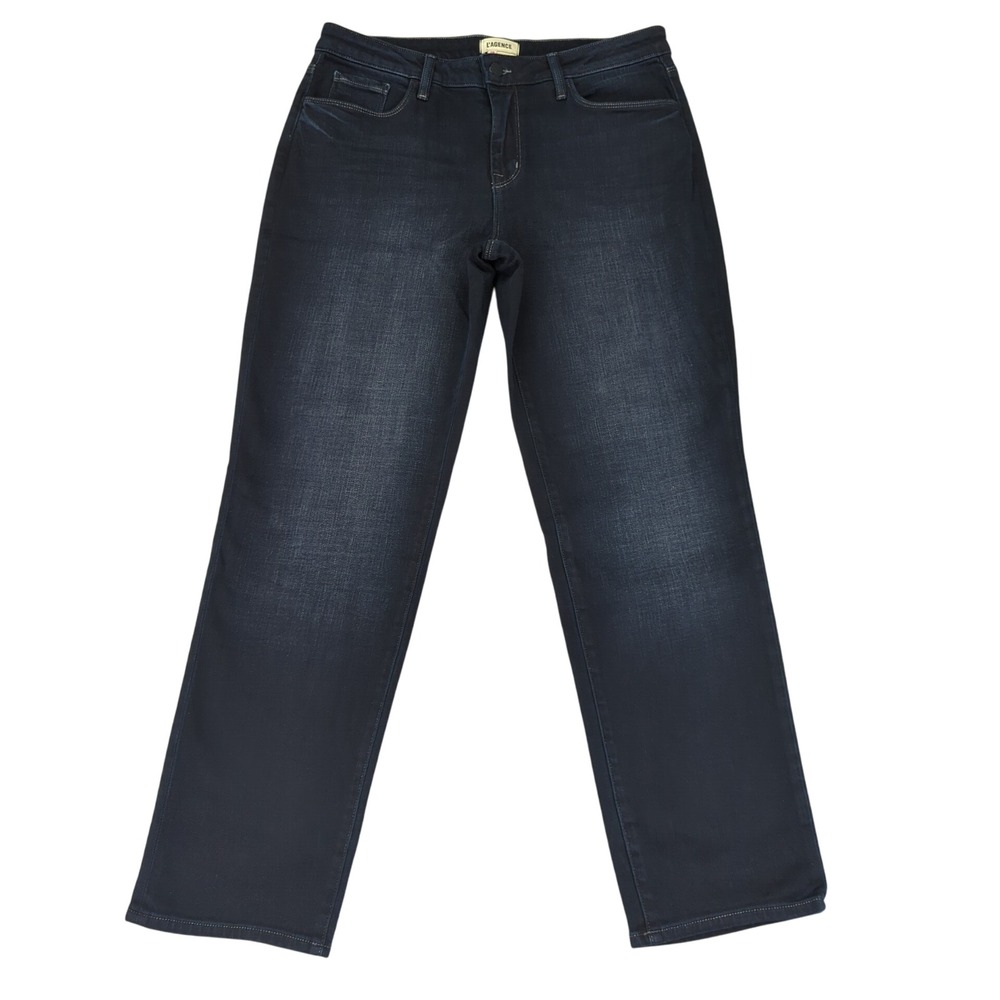 L'AGENCE Marjorie Straight‎ Leg Jeans Size 28 Dark Wash Mid Rise Denim Pants